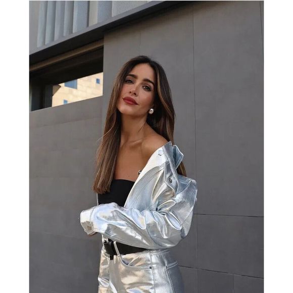 NWT Zara silver metallic cropped jacket - Picture 7 of 11